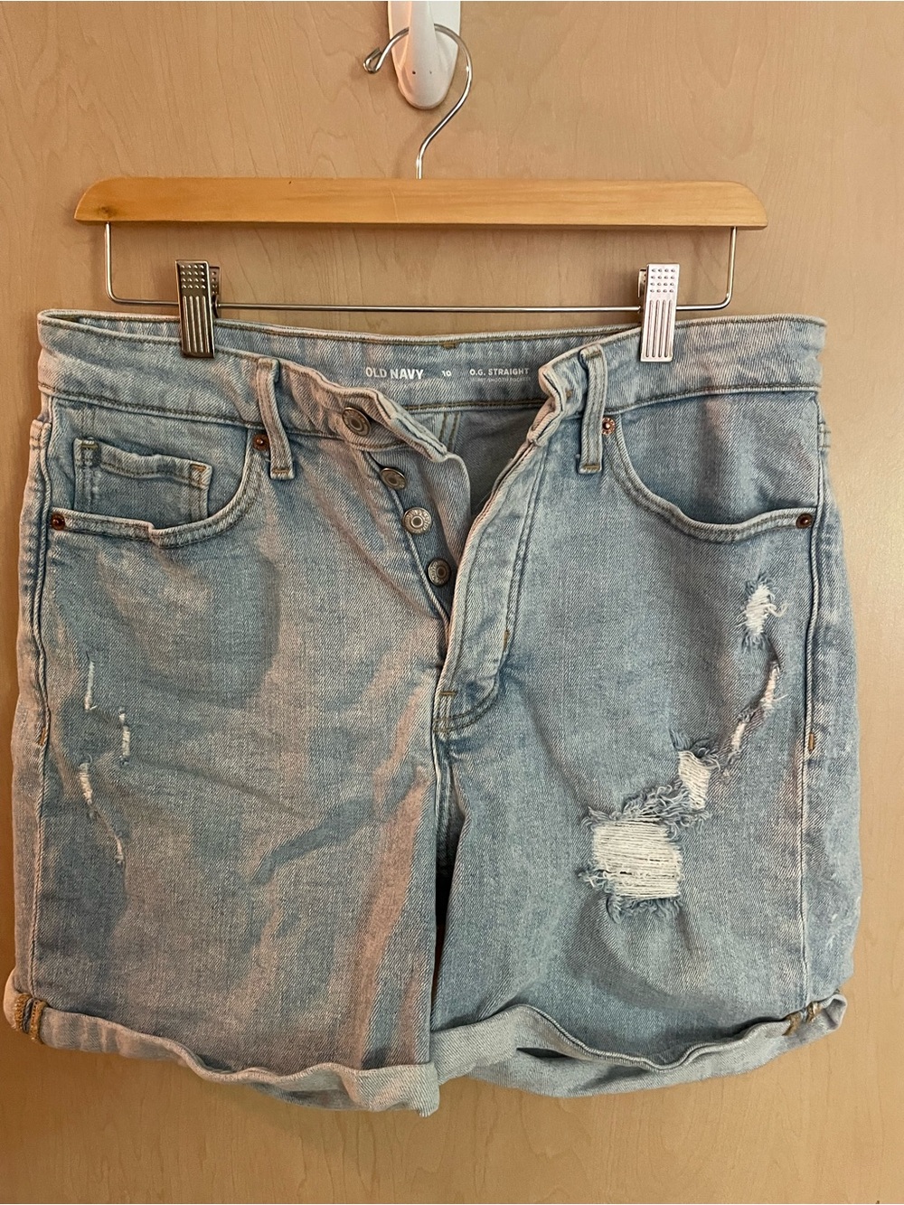Old Navy Distressed Button-Fly Denim Shorts